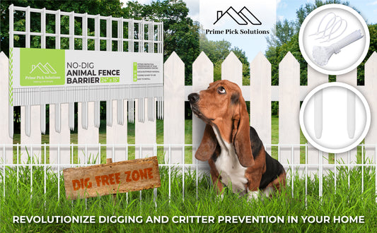 Animal No-Dig Fence Barrier White (15 Pack, 24"L x 15"H)